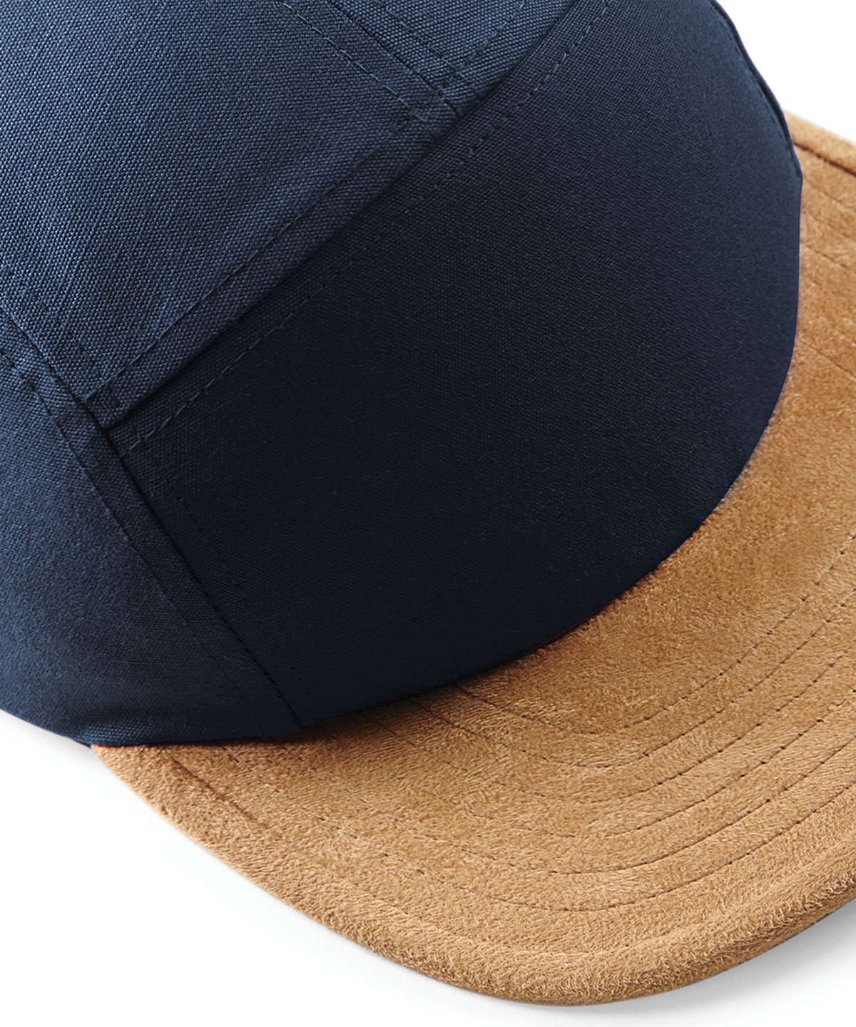 Suede peak 5-panel baseball cap