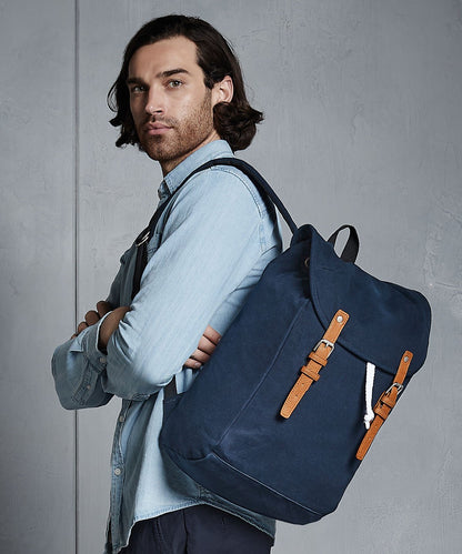 Vintage Style French Navy Rucksack