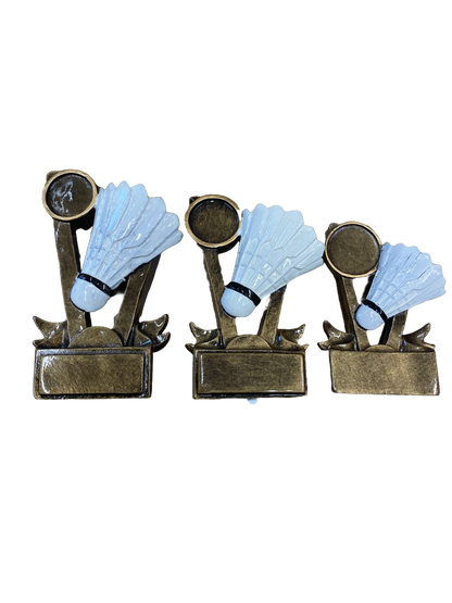 Badminton Shuttlecock Resin Awards - 3 sizes