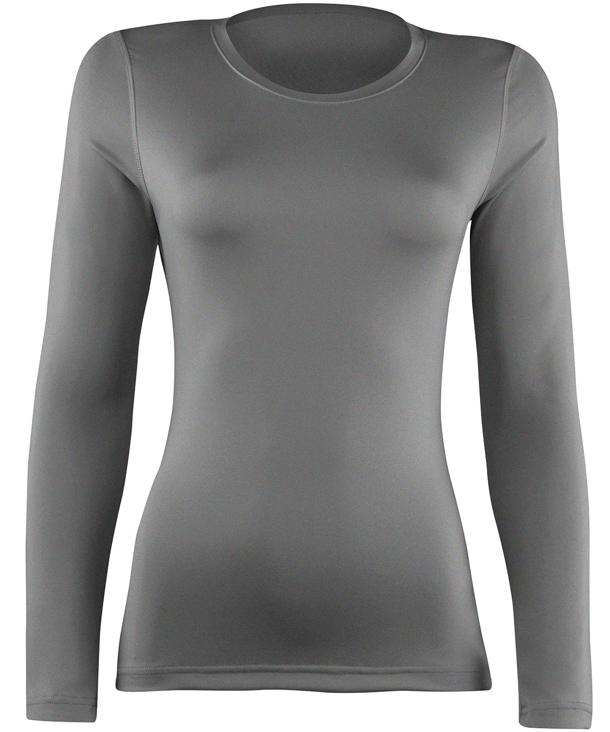 Womens Heather Grey Long Sleeve Base Layer